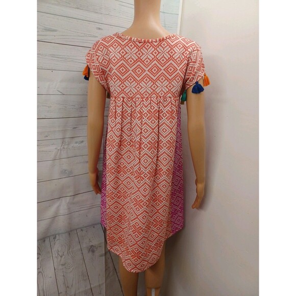 THML Multicolor Jacquard Dress with Tassel Sleeves Size S Tapestry - Picture 3 of 10